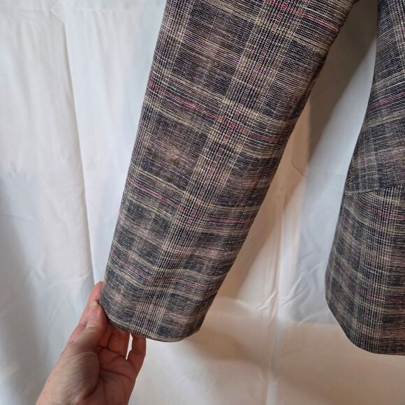 White House Black Market Women's Multicolor Plaid Blazer Preppy College Career - Picture 3 of 15